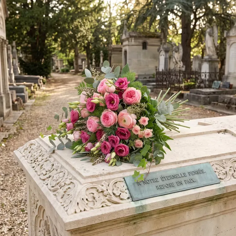 Petite gerbe de fleurs rose/vert — photo 2